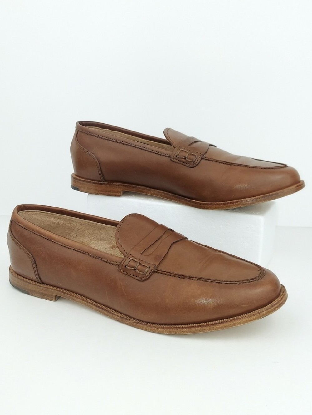 J. Crew Ryan Penny Loafers Pecan Brown Leather 8.5